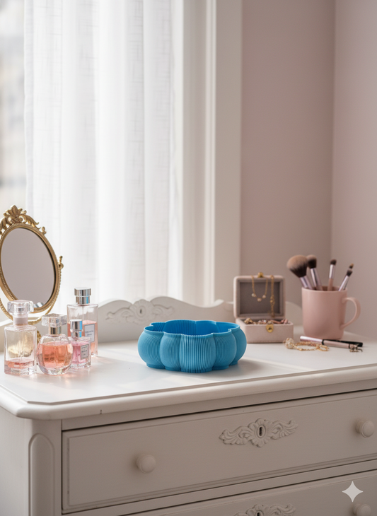 Sculptural Cloudie tray styled as a minimalist accent in a contemporary interior.