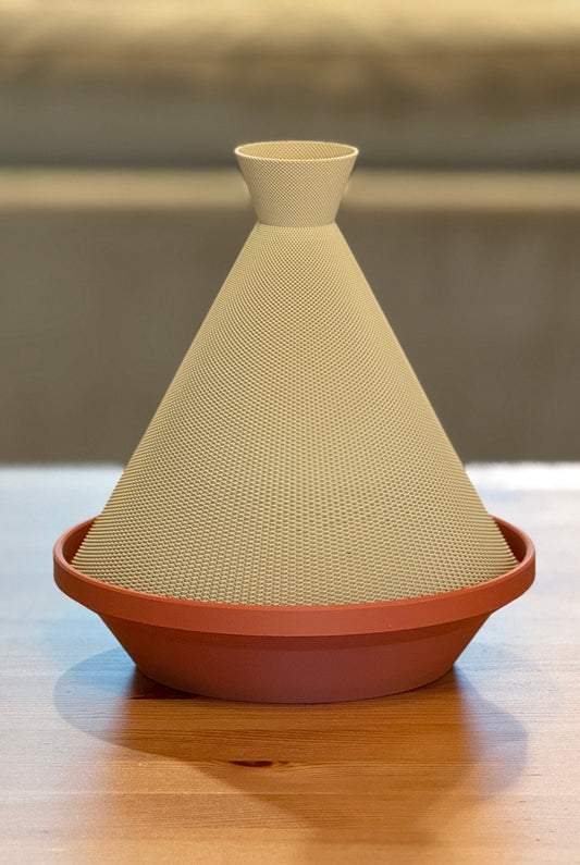 Modern Tajine-inspired table lamp with soft glowing shade