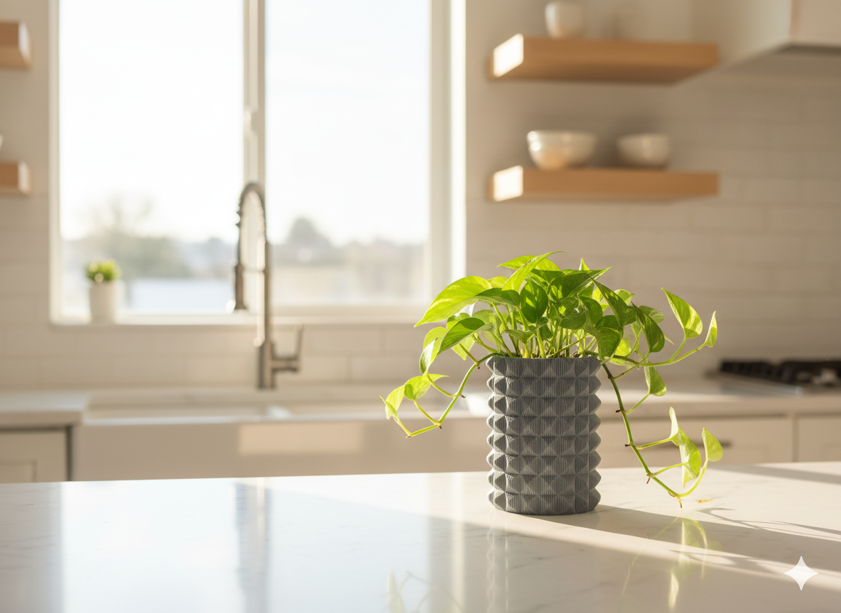 Sculptural Porcupine planter styled with a houseplant as a statement décor piece.