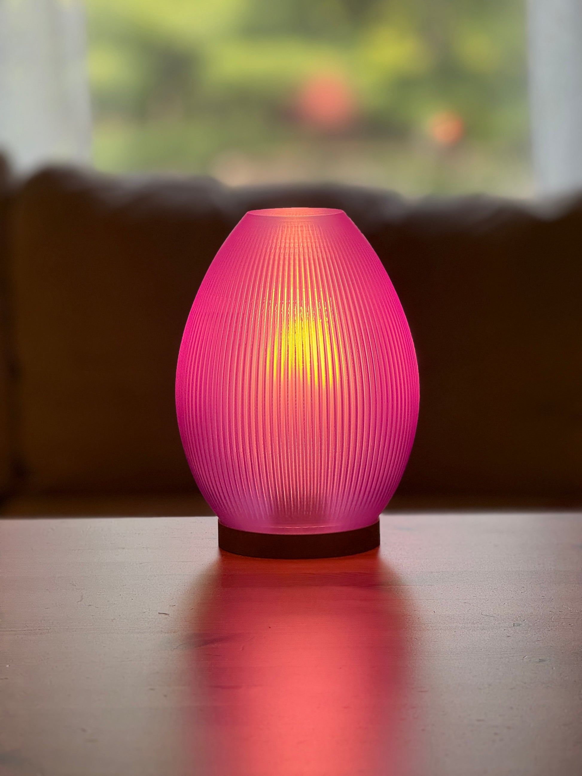 Flame lampshade showcasing organic curves inspired by fire