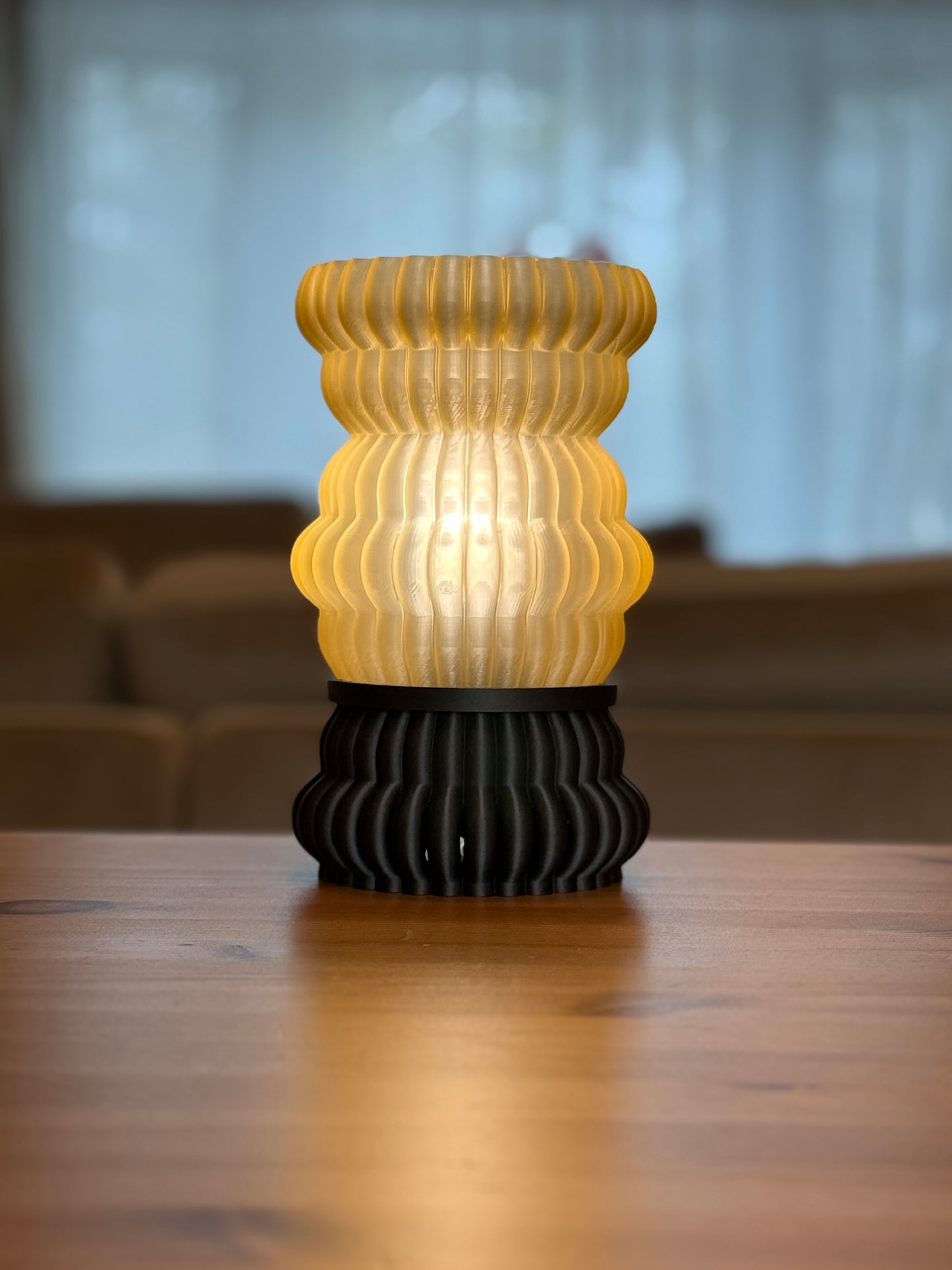 Modern Leña Lamp featuring stacked wood–inspired forms