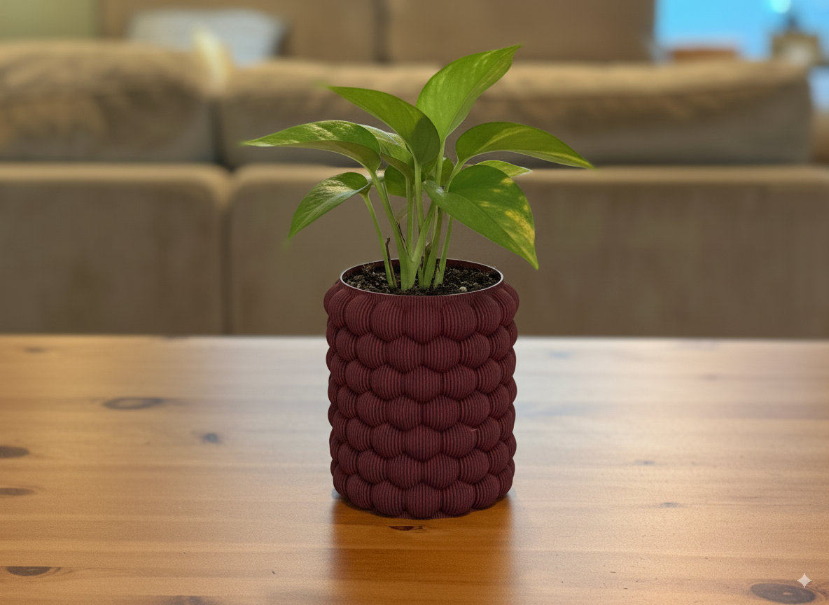 Blob planter adding bold texture to indoor plant styling