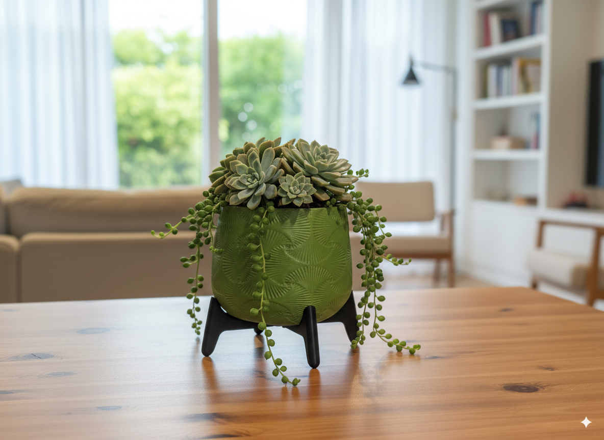 Modern Freya standing planter showcasing elevated sculptural form