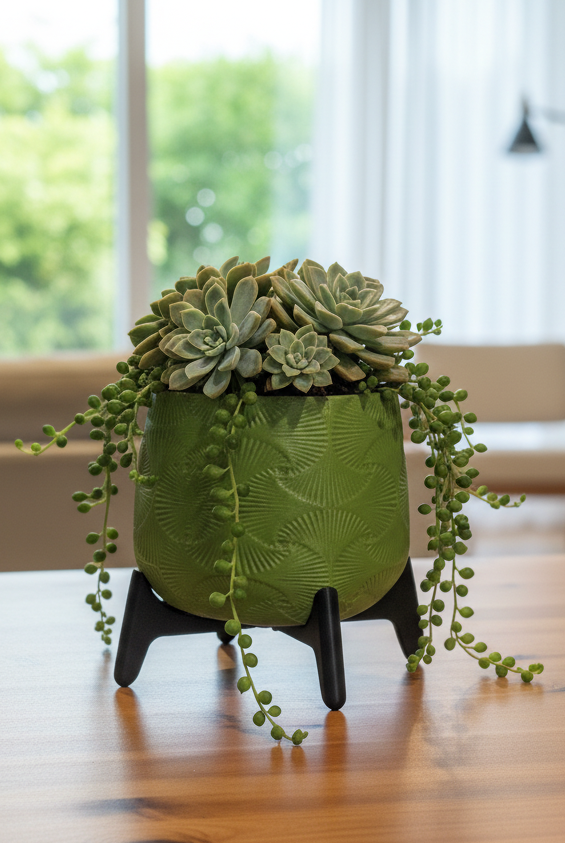 Freya standing planter pot with sculptural modern design