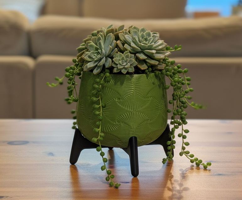 Freya standing planter pot adding style to modern plant décor