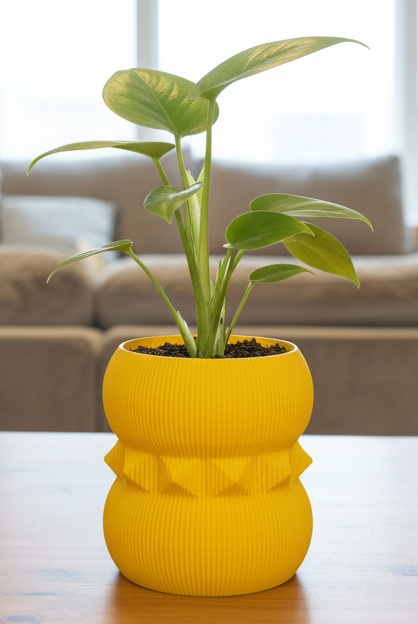 Henrietta planter with modern sculptural design for indoor plants