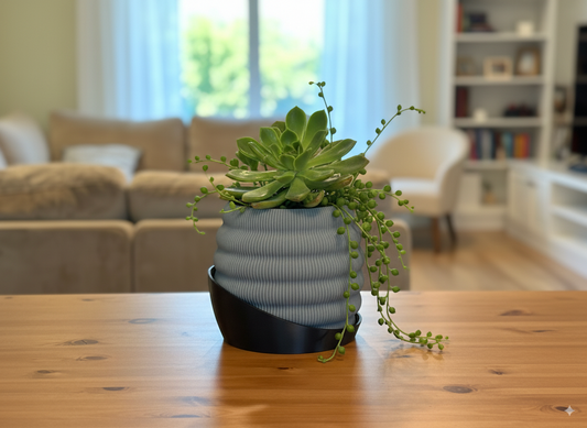 Close-up view highlighting the textured details of the Hive planter.