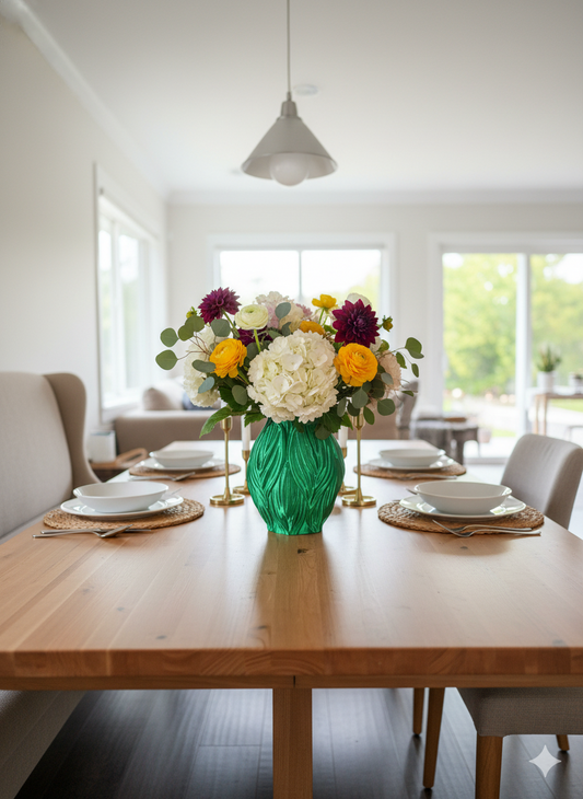 Close-up view highlighting the flowing organic details of the Nature’s Elegance vase.