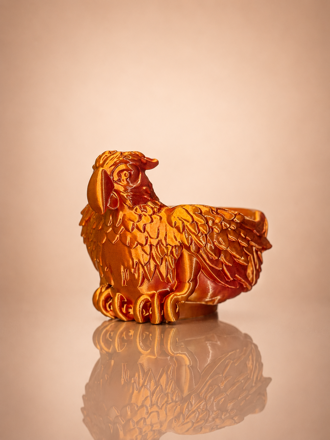 Decorative Parrot Bowl with sculpted feather details and a functional catchall bowl for keys, jewelry, and small accessories.
