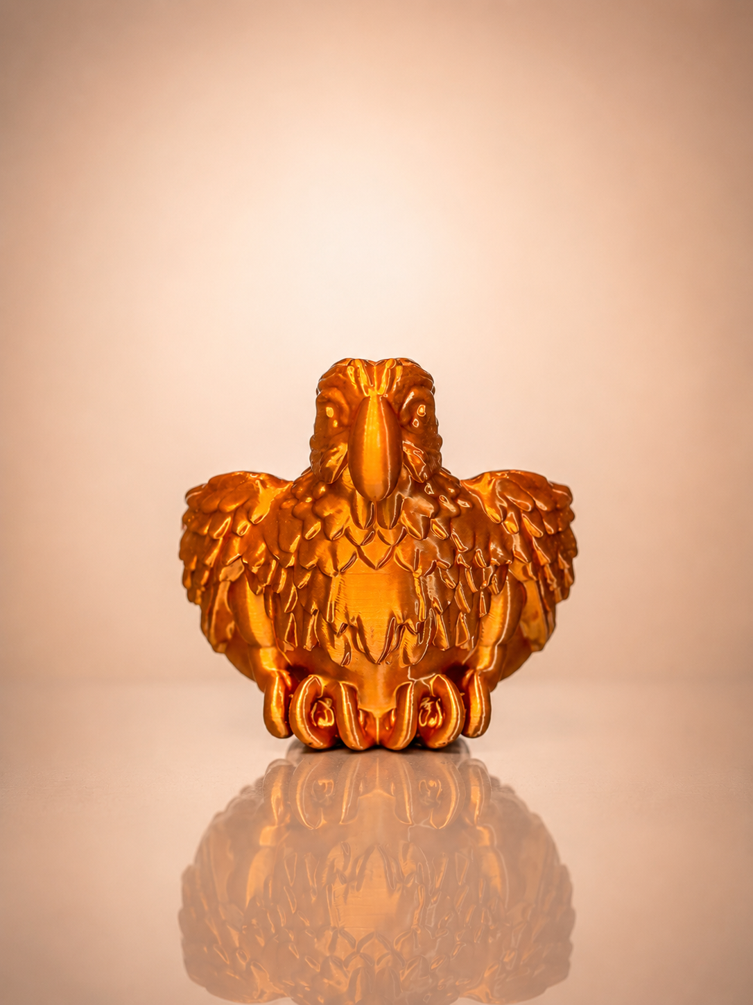 Parrot Bowl featuring a detailed tropical bird design with layered feather textures and a metallic finish, shown from the front.