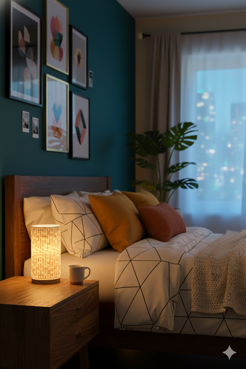Pixel Glow lamp adding playful pixel-inspired lighting to a modern interior