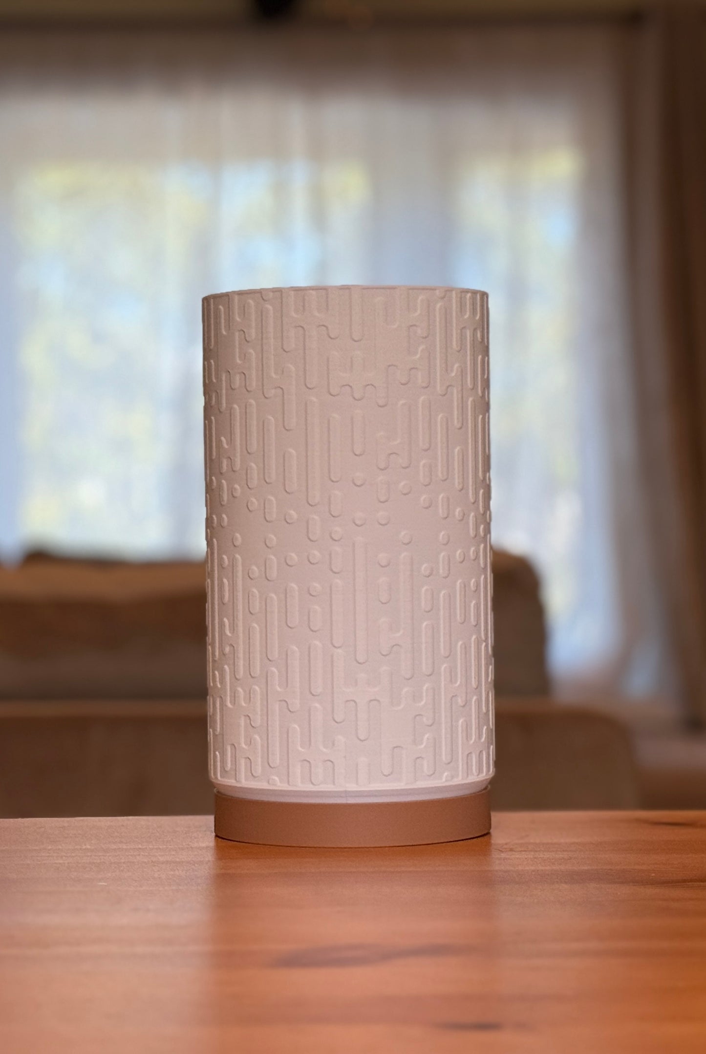Modern Pixel Glow lamp featuring a geometric pixel-style pattern